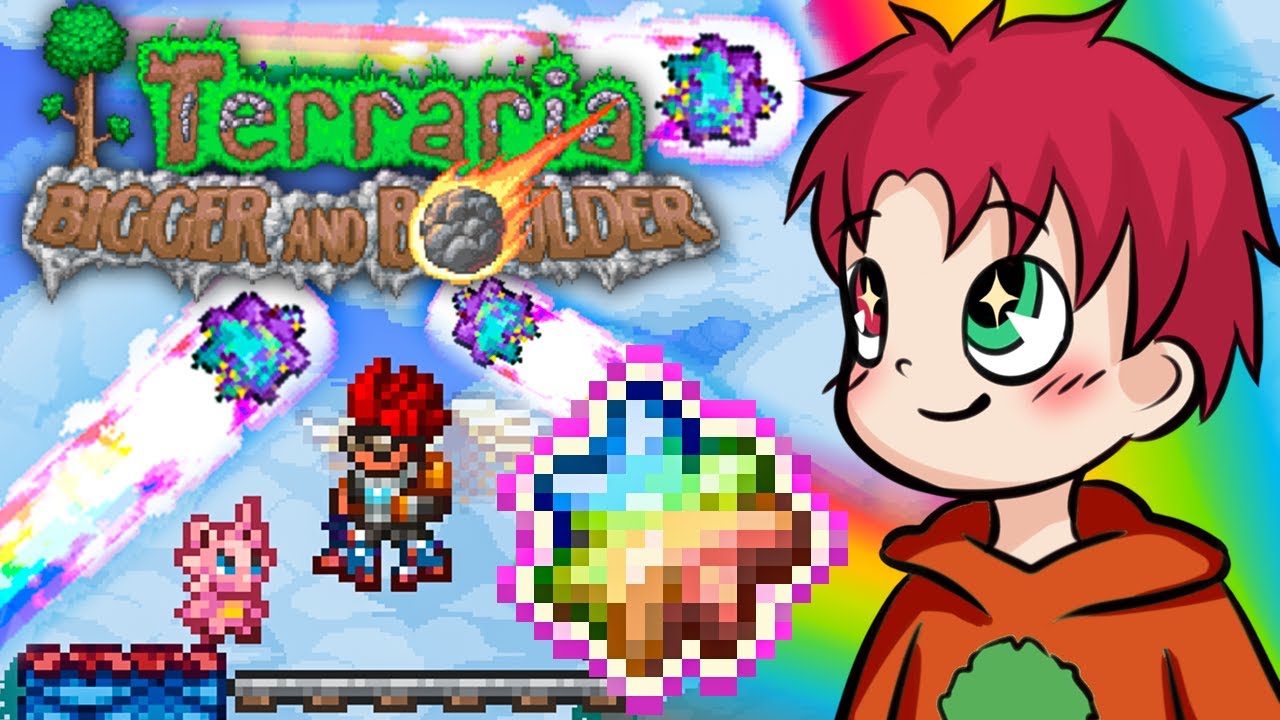 TĘCZOWY BOULDER i ROLKI 🌈 TERRARIA 1.4.5: BIGGER AND BOULDER #7