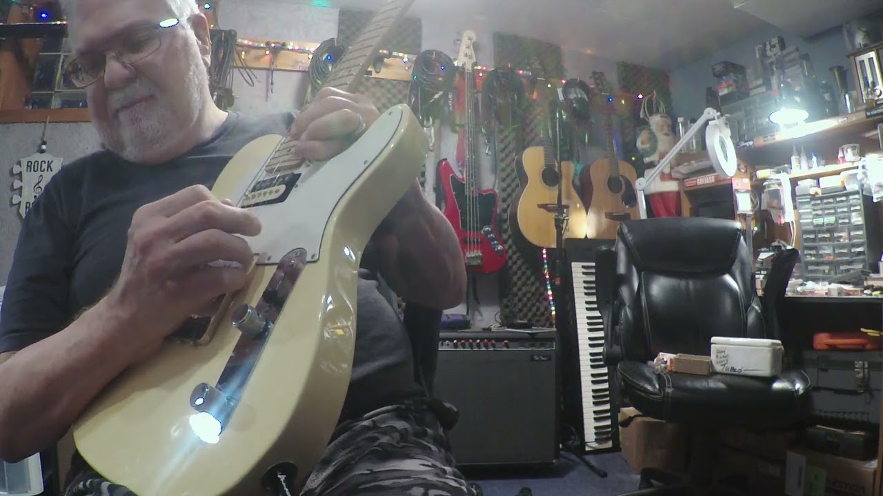 jamming along with a backing track entitled moonlight sonata in