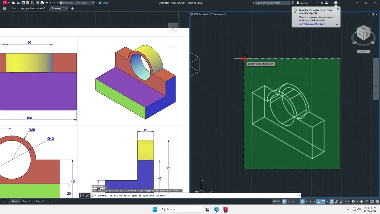 Ejercicio 3 - AutoCAD Dibujo de Ingenieria II