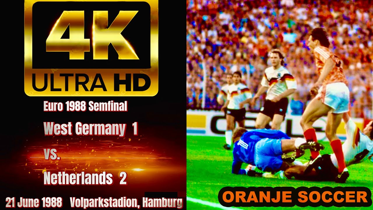 West Germany vs.Netherlands (1-2) 1988 Euro Highlights 4K HD (English Subtitles) Nederland Duitsland