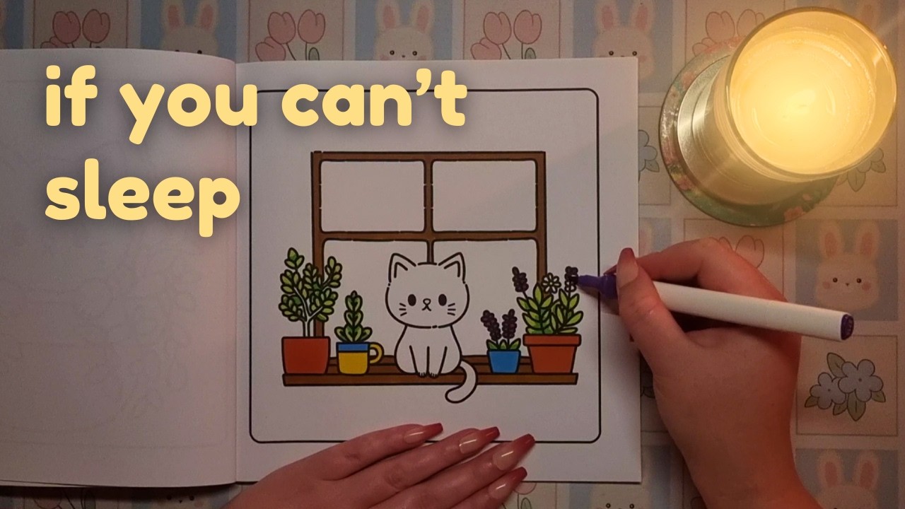 If You Can’t Sleep 🌙 Cosy Night Colouring with Candlelight & Crickets (ASMR)