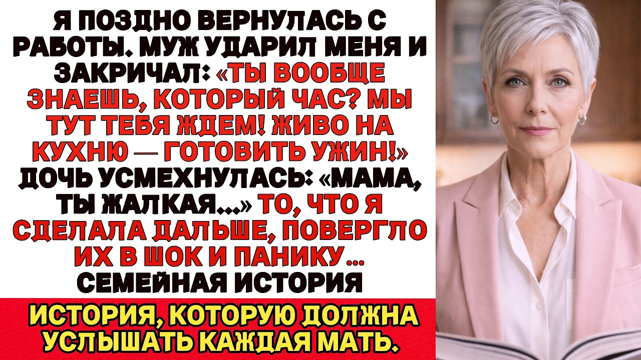 Я пришла домой поздно  Муж ударил меня и отправил на кухню  Именно тогда я начала планировать…