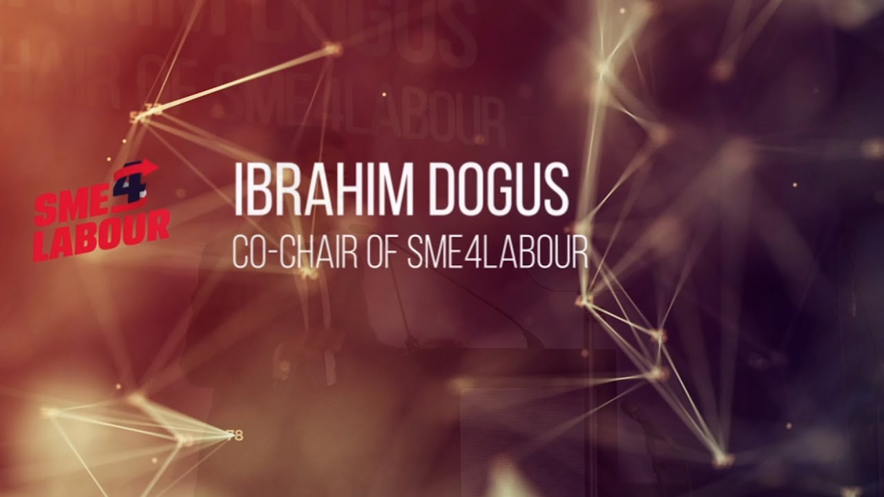 Ibrahim Dogus, co-chair of SME4Labour, speaks at 4th SME4Labour Gala night