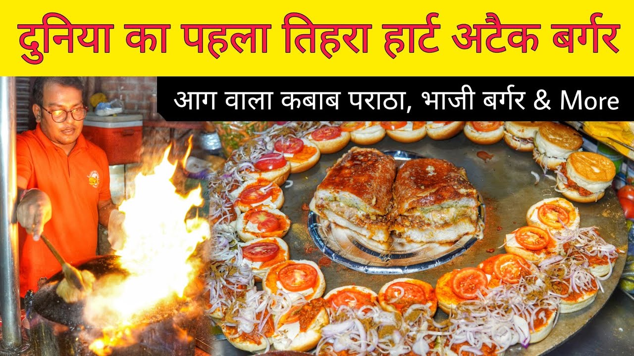 India First 3X Heart Attack Hot Dog || Kabab Paratha & More || Delhi Street Food