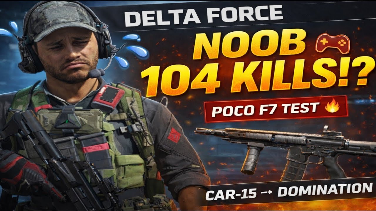 NOOB Player Gets 104 KILLS!? 😱 CAR-15 Went Crazy | Delta Force POCO F7 #deltaforcemobile 
