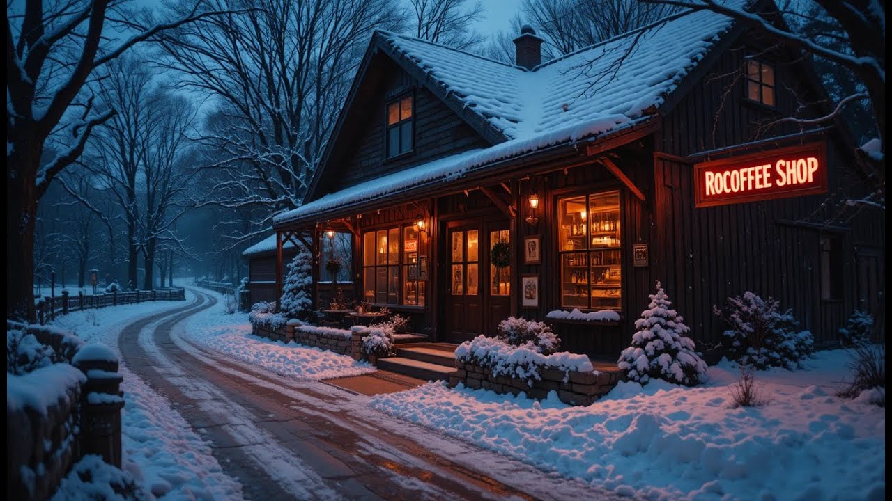 Winter Lofi Coffee Shop – Snowfall Chill Beats to Relax & Study ❄️☕️ (No Ads)