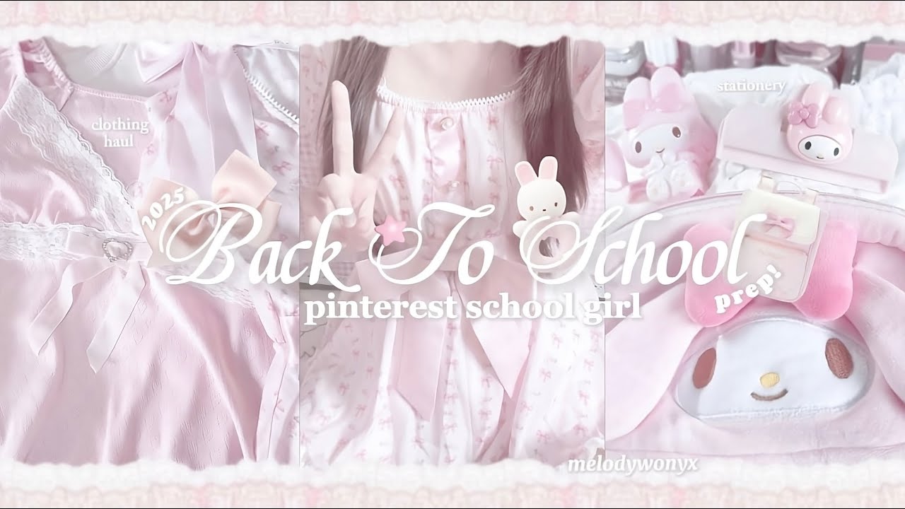 back to school prep 2025 💭🎀⋆˙⟡ | pinterest girl, school vision board, hauls, new nails, school bag