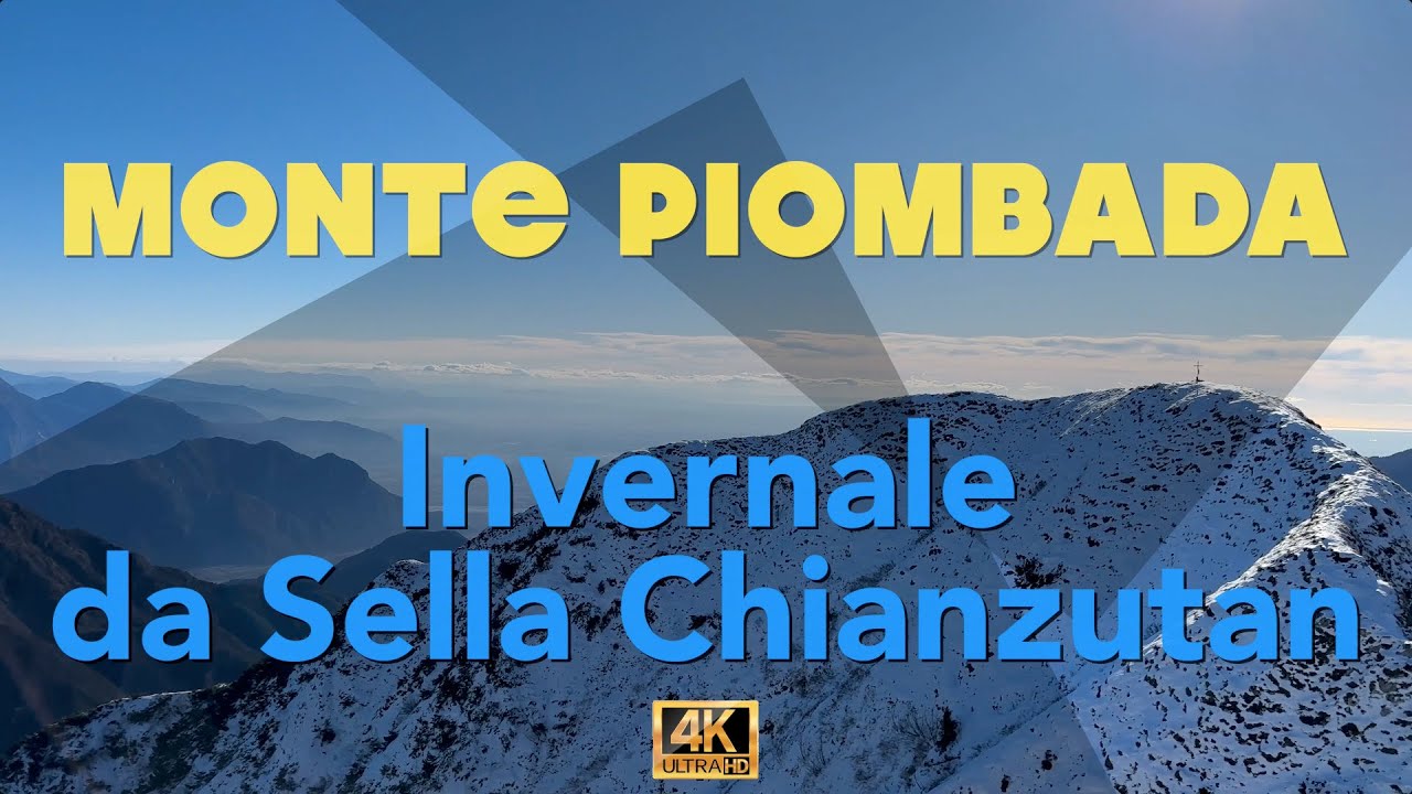 144 Il Monte Piombada da Sella Chainzutan (4K) in una rigida e ventosissima giornata invernale