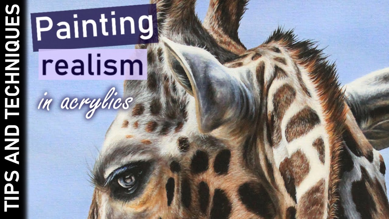 Painting realistic animals in acrylics | Why is lighting so important? | Giraffe painting