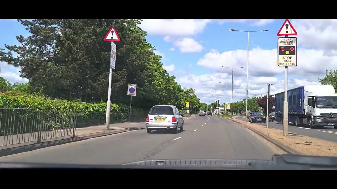 Driving car on road 