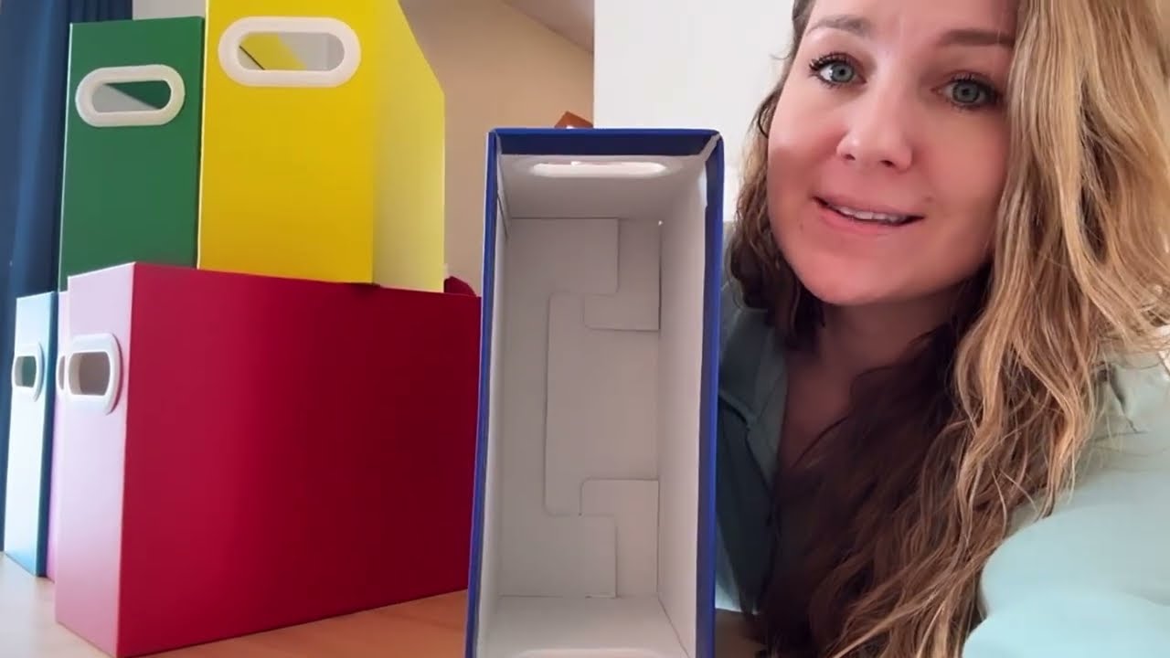 Collapsible File Organizer Box Review | Colorful Hanging File Folder Storage Crate with Handle