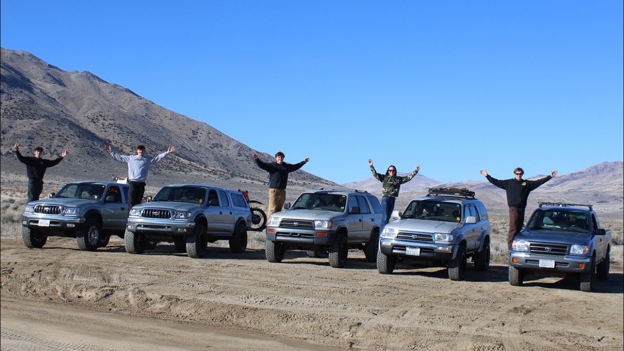 Desert Camping With Dirt-bikes In Freezing Temperatures With Old Toyotas!