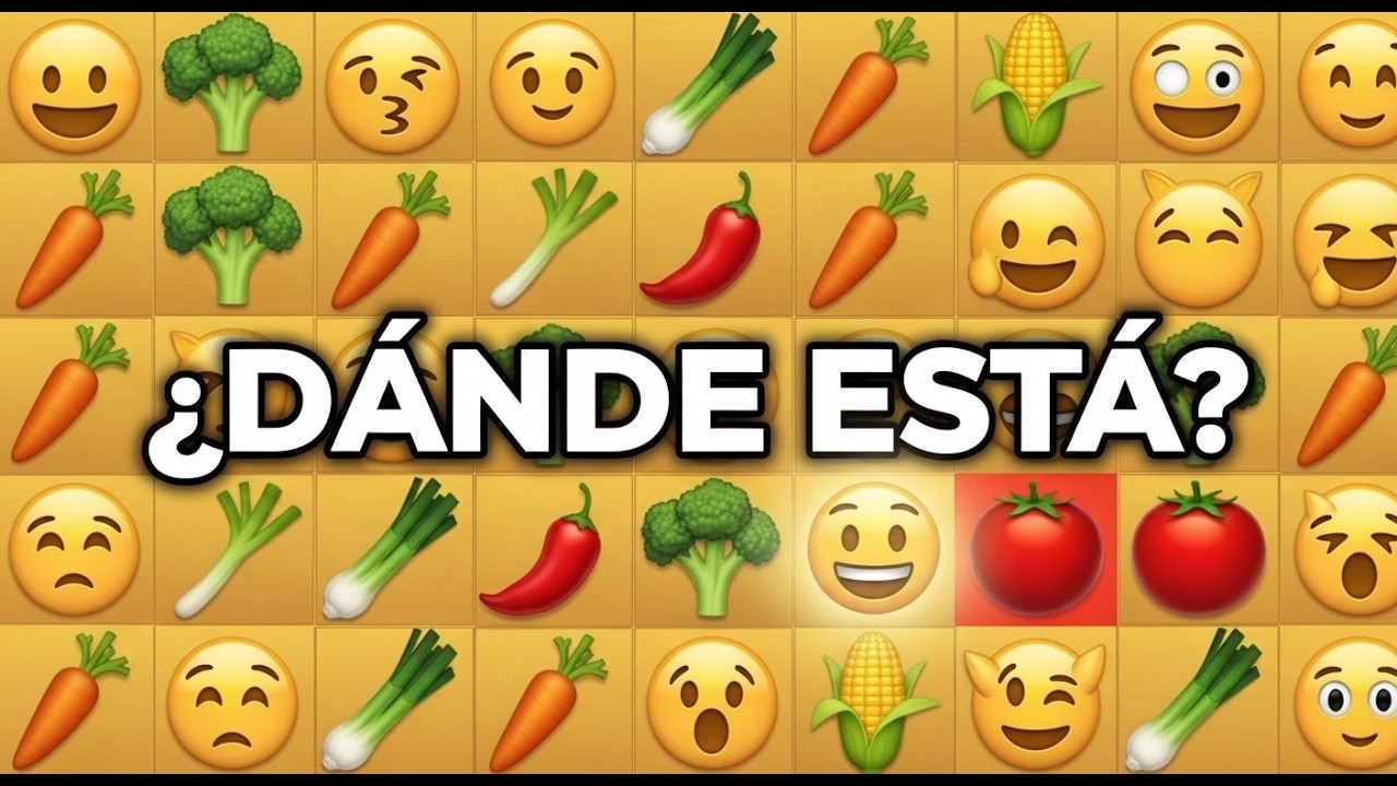 Encuentra el Emoji Diferente – Verduras 🥦🥕🌶️ | 30 Niveles Definitivos | Quiz de Emojis