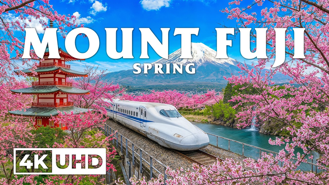 Spring Mount Fuji 4K, Japan 🌸 Lake Kawaguchi Views, Pagoda Trails & Sakura Paths