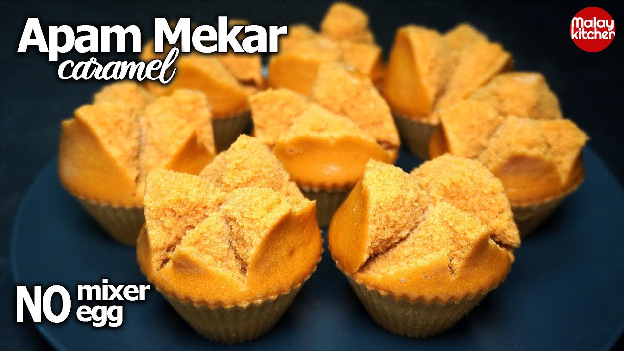 Apam karamel kukus | Tanpa Telur Tanpa Mixer | Gebu Gebas