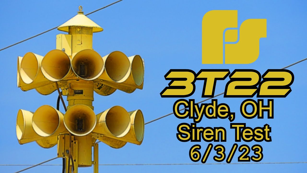 High Pitched 3T22 Siren Test - Alert & Attack  - Clyde, OH