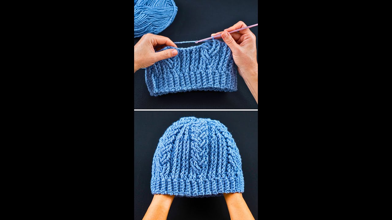 Простой урок по вязанию шапки крючком для начинающих! Miarti🧶