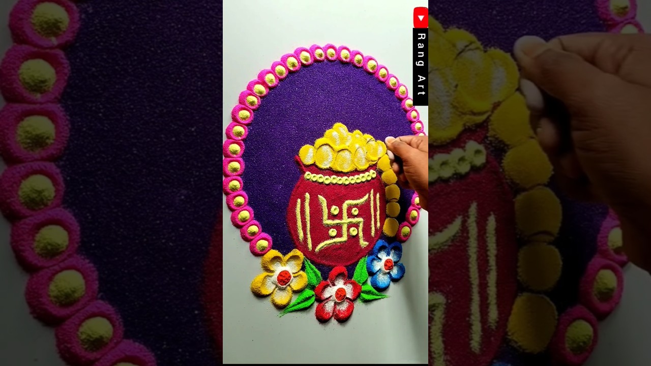 Dhanteras rangoli designs 2024 🪷🪔 #rangoli #diwali #dhanteras #shorts #youtubeshorts #ytshorts