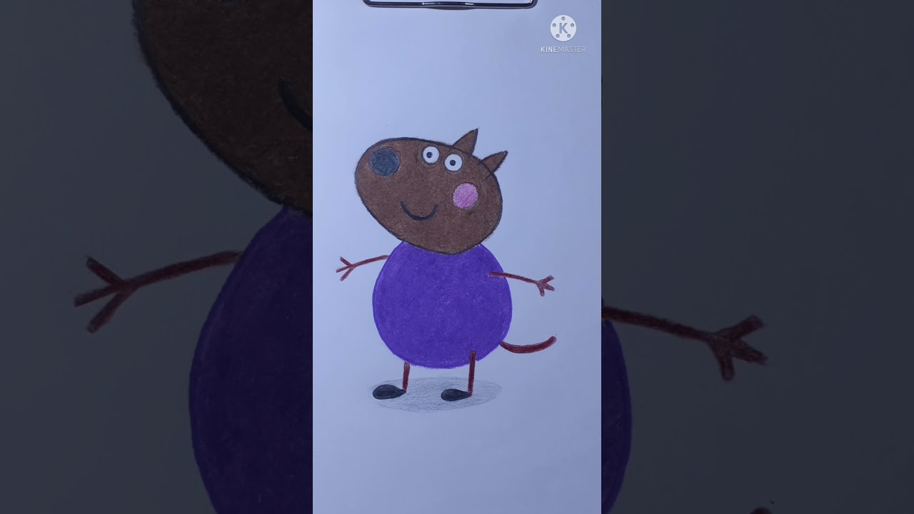 Beautiful Drawing Of Danny Dog From Peppa Pig || #shorts