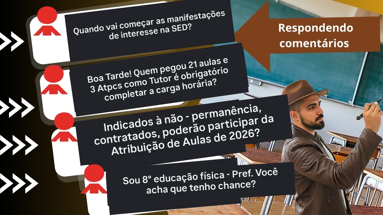 Atribuição de aulas 2026: manifestação online, PSS, carga horária e demais temas.