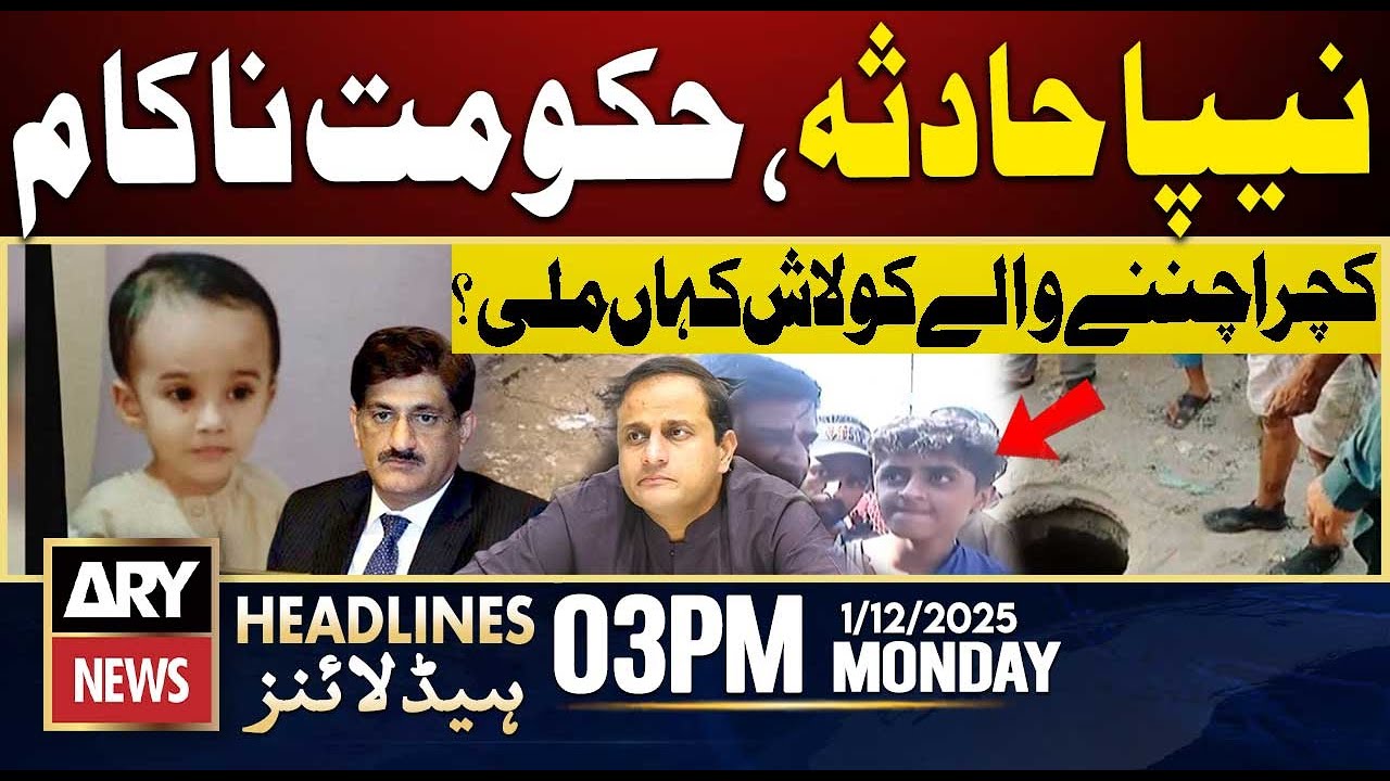 Nipa Incident - Sindh Government Failed || ARY News 3 PM Headlines || 1st Dec 2025