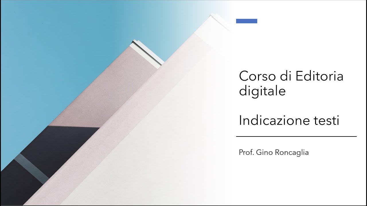 Indicazione libri di testo Editoria digitale