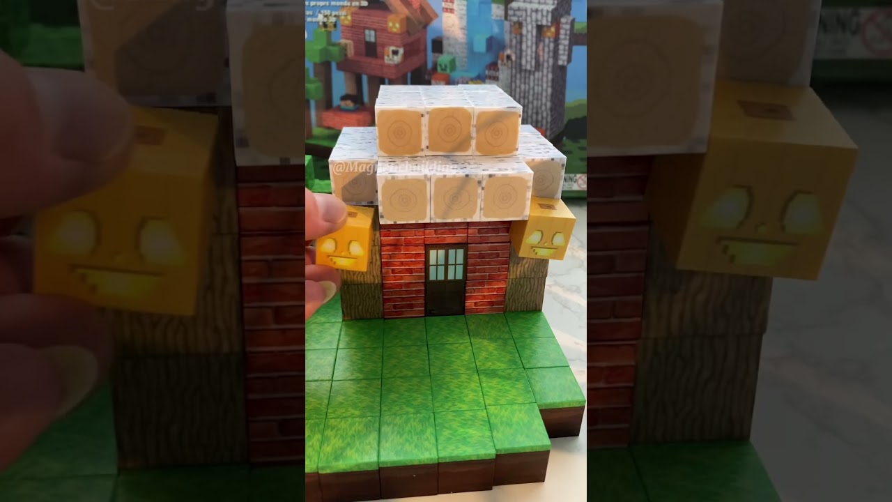 Magnetic building blocks are so fun!#minecraft #asmr #buildingtoys #satisfying #stressrelief #toys