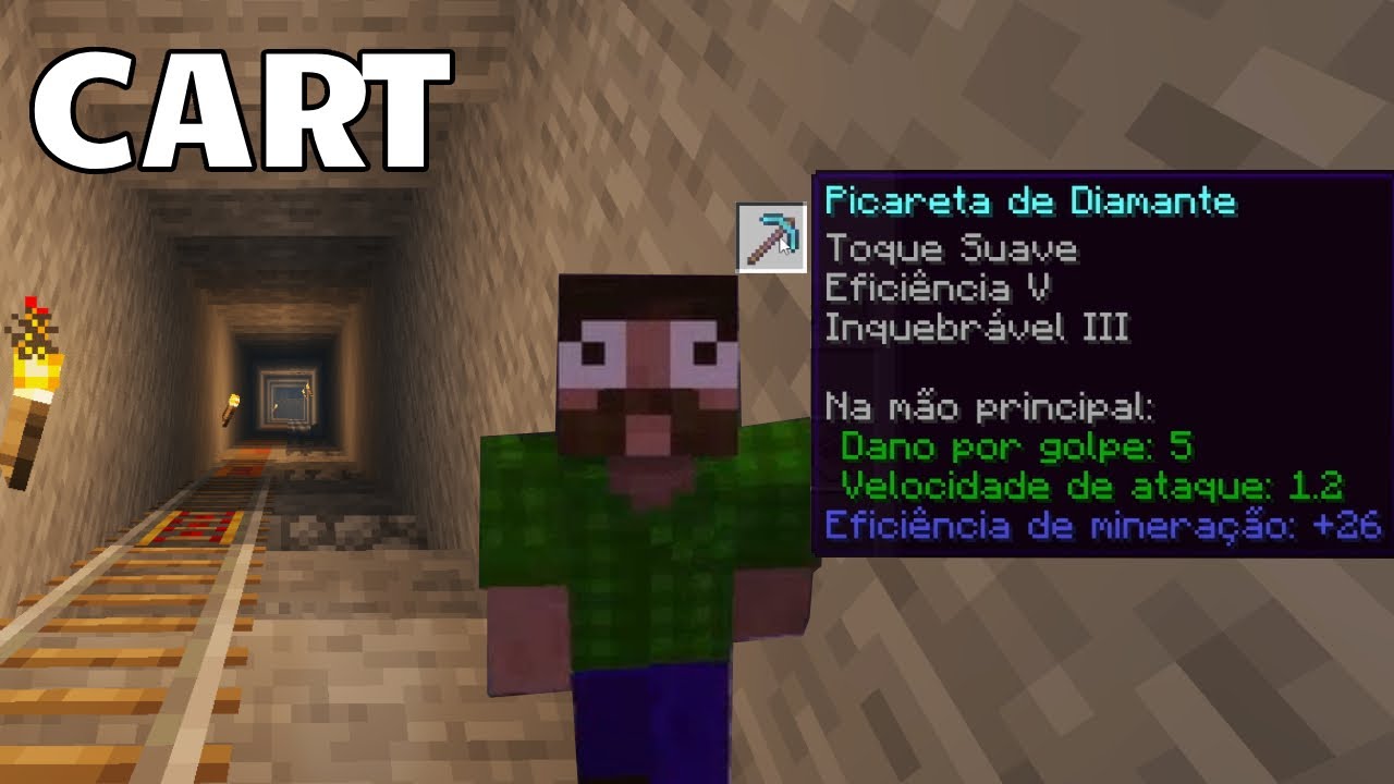 Recuperando itens e fazendo cart pra mina, Minecraftbao Ep 22