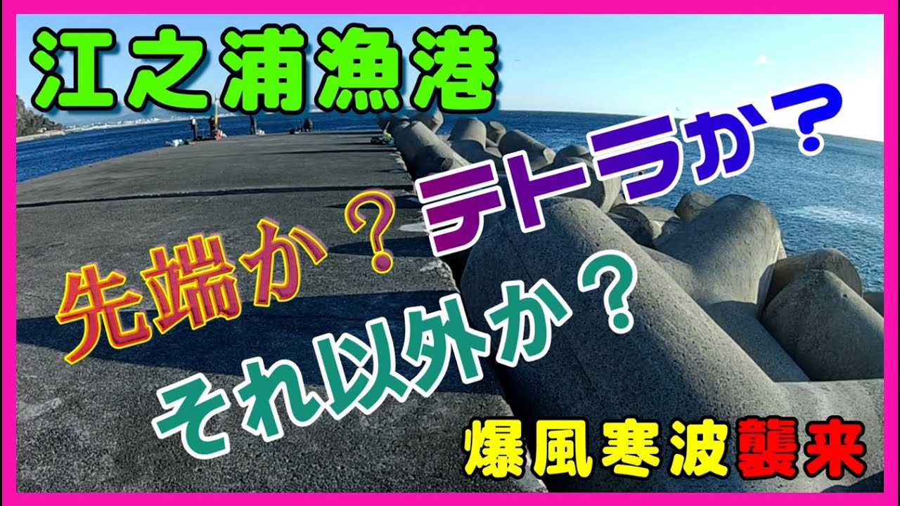 【ウキ釣り・カゴ釣り】（2022/12/24江之浦漁港)目的の釣り座確保に失敗。爆風の中、さぁどこで釣ろうか？