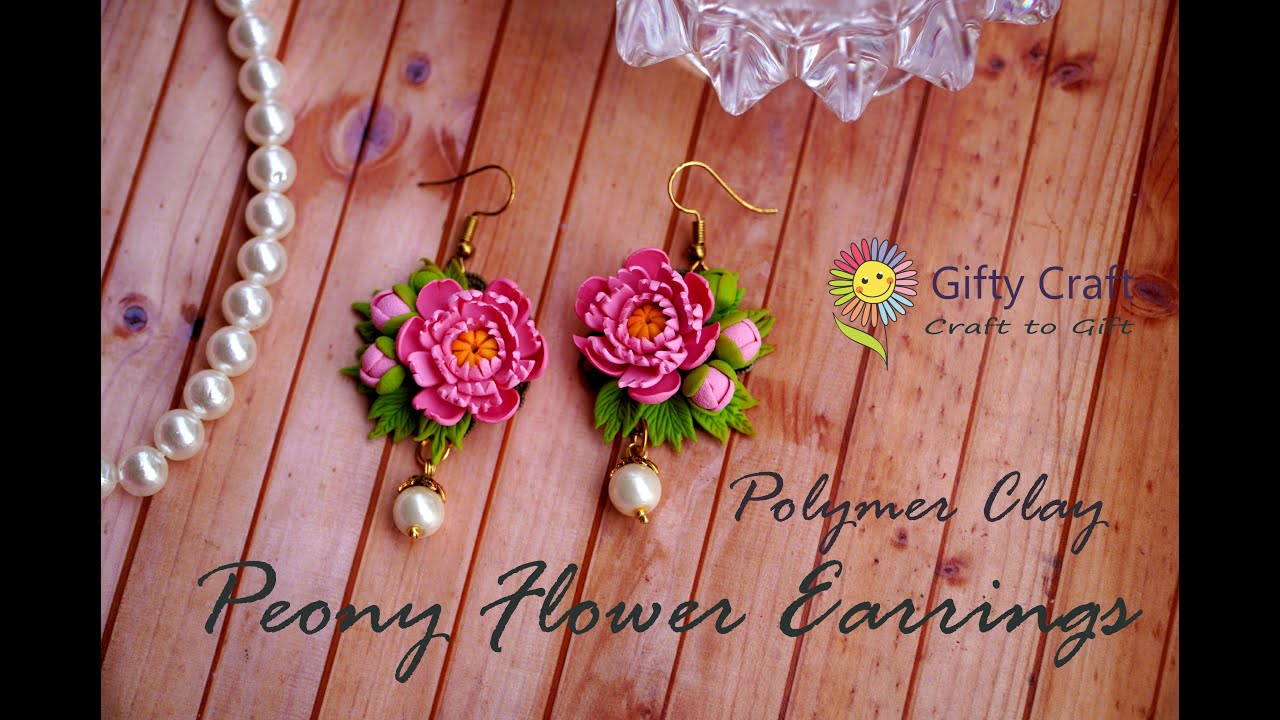 EASY FLOWER POLYMER CLAY TUTORIALS | Earrings Peonies | Peony | DIY: Peony Polymer Clay Earrings