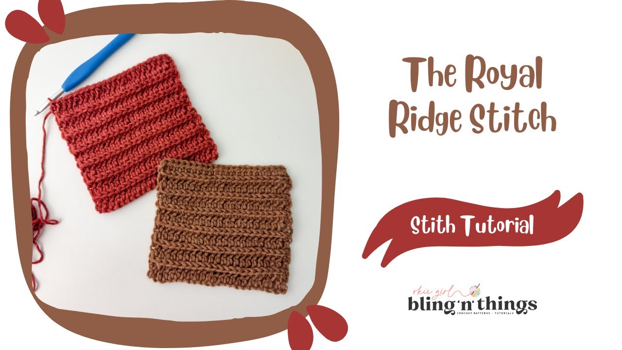 How to Crochet the Royal Ridge Stitch, Easy 1 Row Repeat Stitch, Crochet Stitch Tutorial