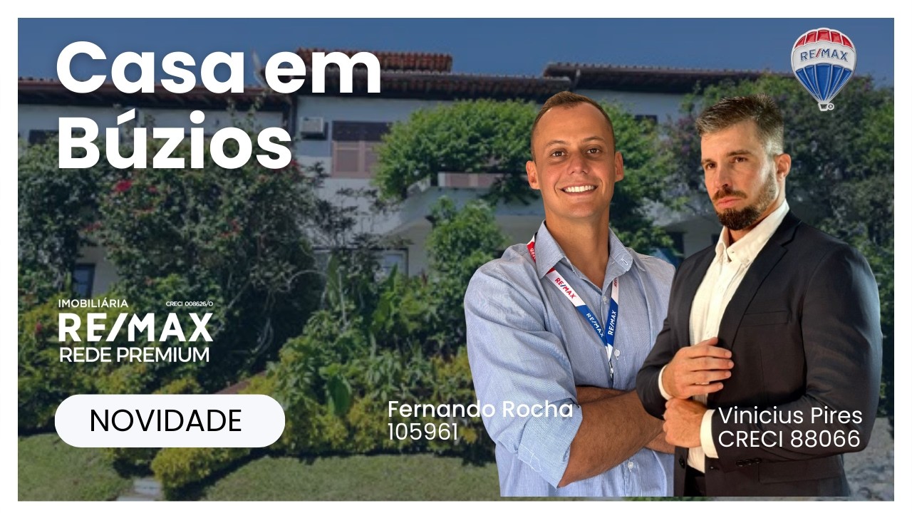 Casa com vista para o mar &agrave; venda na Orla Bardot | Centro de B&uacute;zios | Porteira fechada
