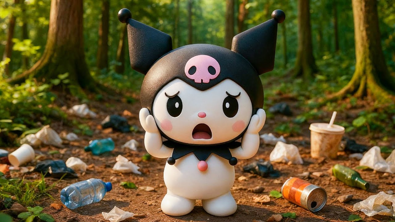 Kuromi Joins Hands to Protect Nature : Cleaning Up Trash in the Forest 💖