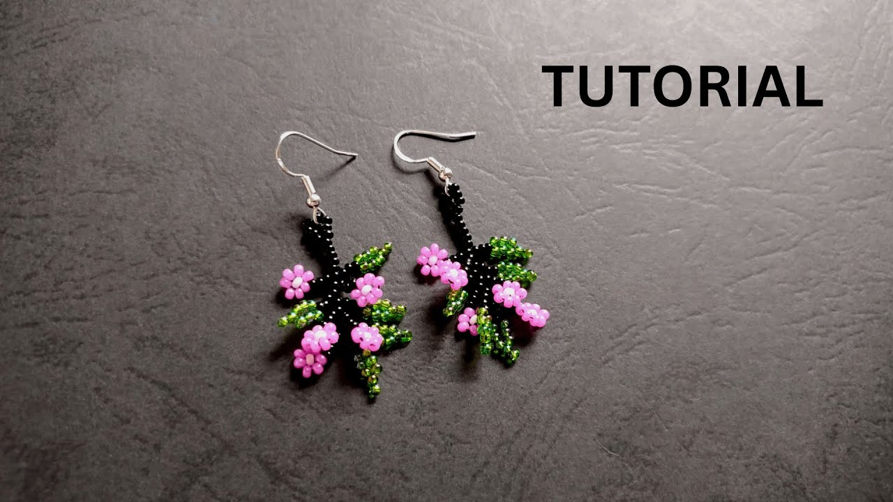 Easy Seed Bead flower Earrings, Beaded Earrings Tutorial