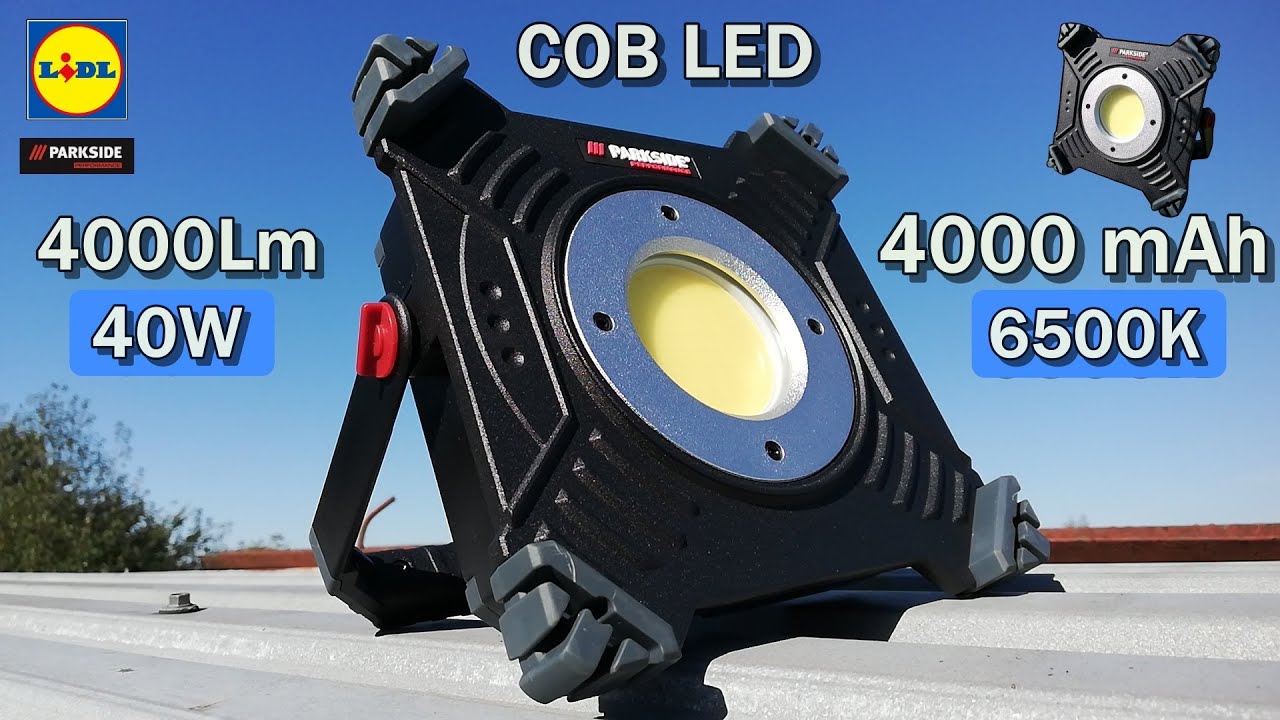 Reflektor akumulatorowy  COB LED PARKSIDE PERFORMANCE PALA 4000 A1, 4000 lm, 4000 mAh, 40W #TEST