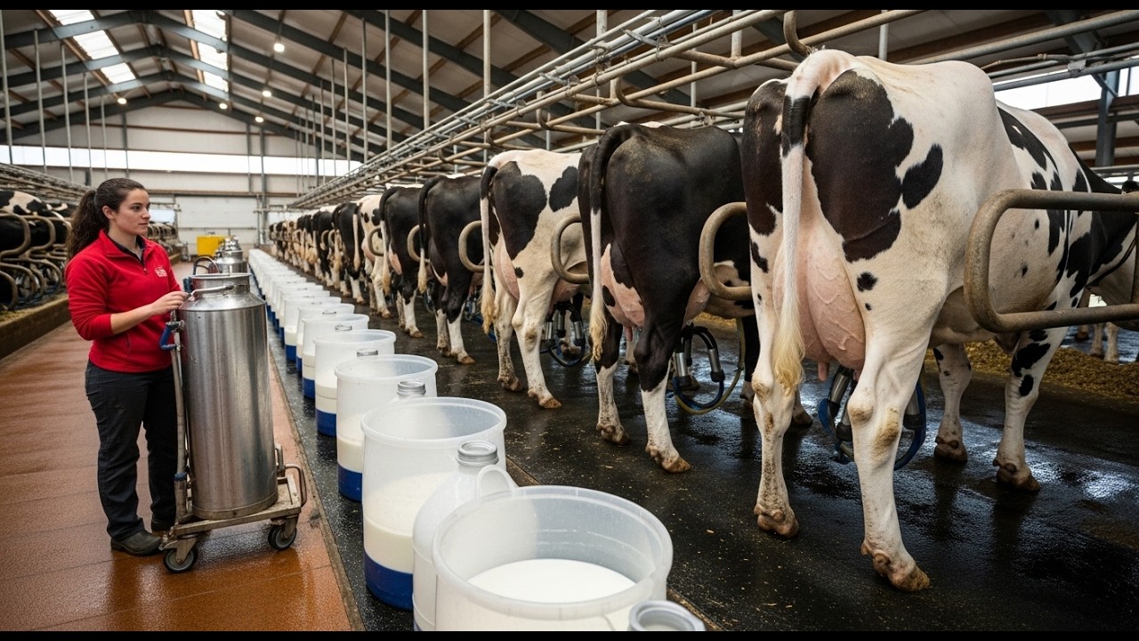 Inside Modern Dairy Cow Farming | Milk Production Full Process From Farm to Factory