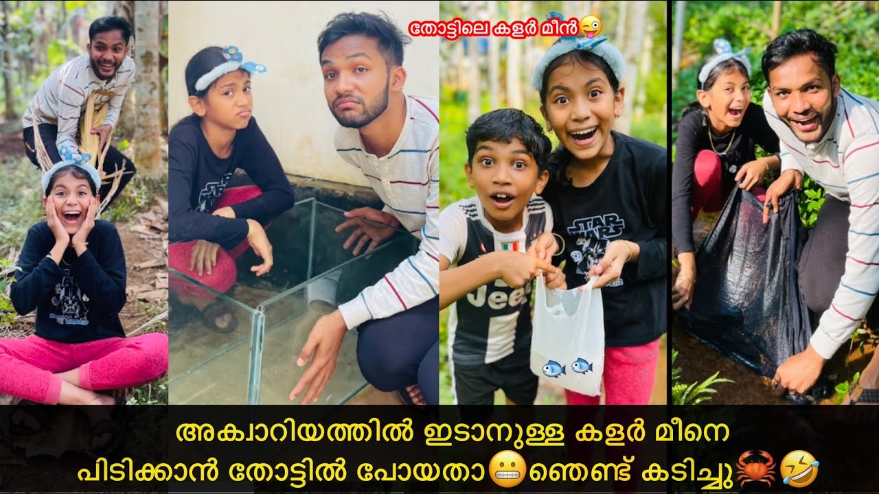 അക്വാറിയത്തില്‍ ഇടാനുള്ള കളര്‍ മീനെ തോട്ട്'ന്ന് പിടിക്കൂടി😂ഞെണ്ട് കടിച്ചു🦀😆 