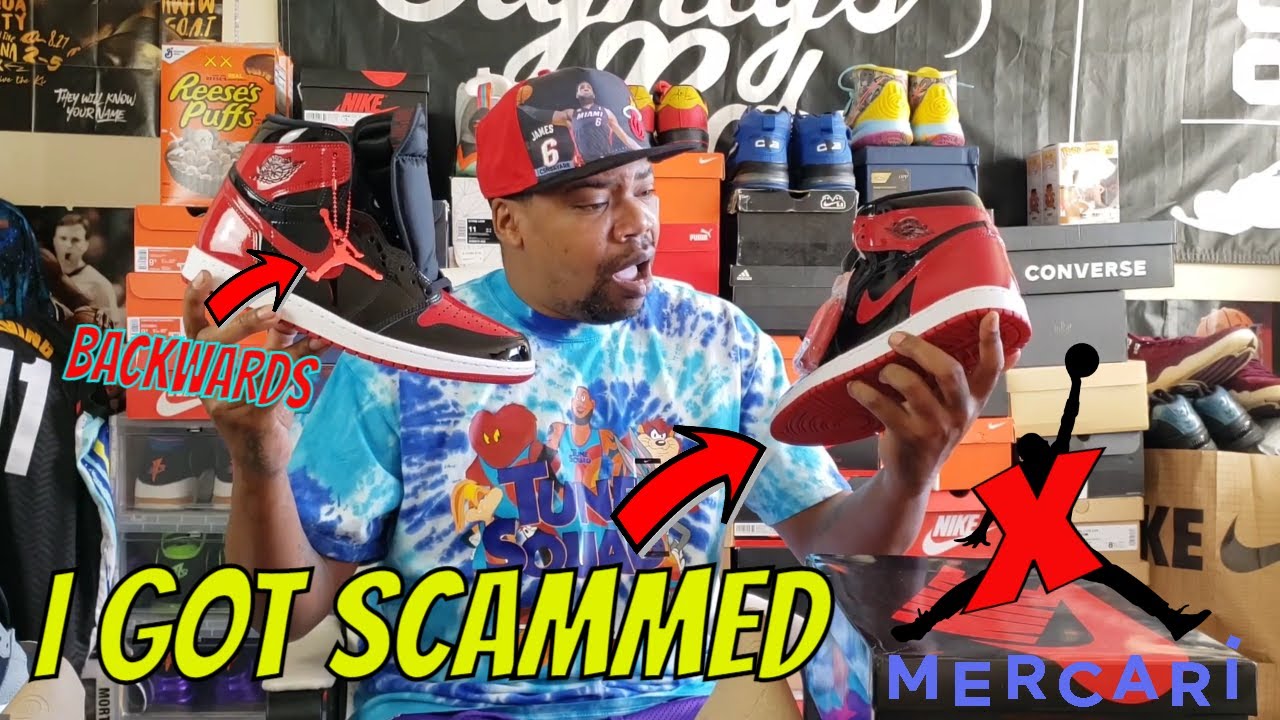 I GOT SCAMMED!! I GOT A FAKE PAIR OF AIR JORDAN 1 HIGH 'BRED PATENT' FROM MERCARI