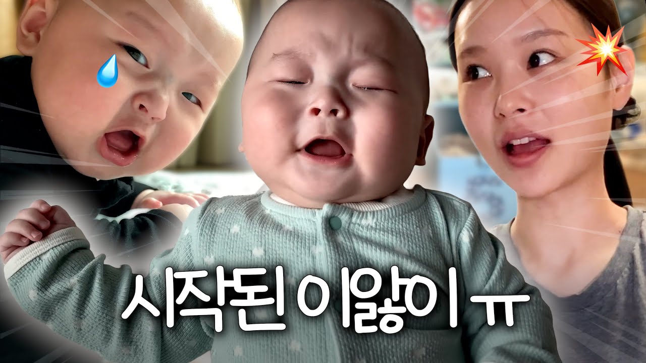 vlog. 울다가 또 웃다가 .. 무한 반복하는 이앓이 시즌 🥺💧🦷(이사 브이로그, 2주차 이유식 시작!)