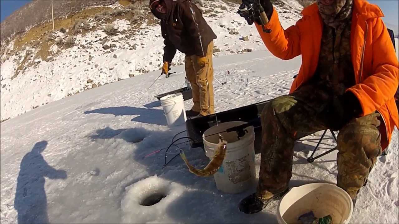 Go Pro down the ice hole - ice fishing