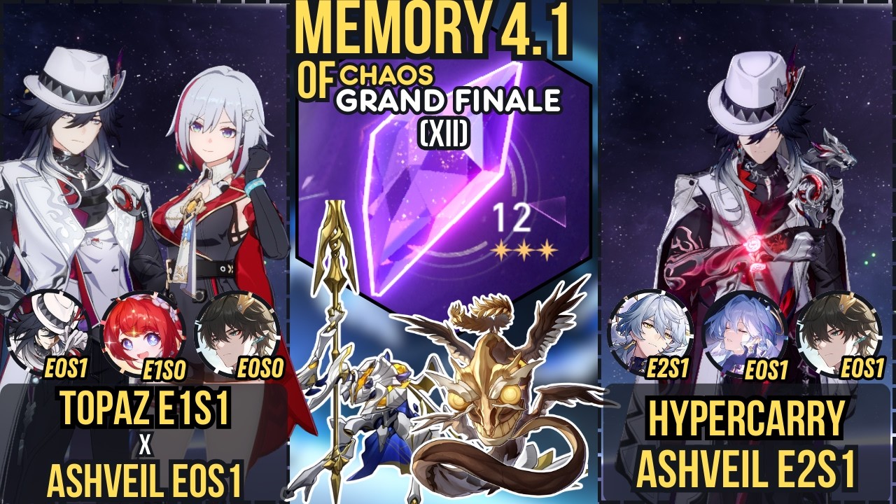 V2 | Topaz E1S1 x Ashveil E0S1 FUA x Hypercarry Ashveil E2S1 | New Memory of Chaos 4.1 #ashveil