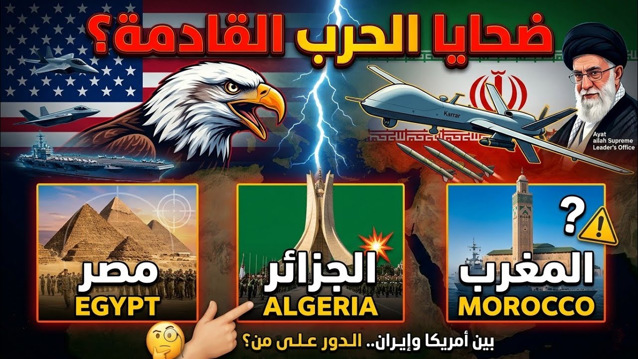 هذه الدول هي التي ستكون ضحية للحرب بين أمريكا و إيران..منها مصر الجزائر و المغرب 🧐