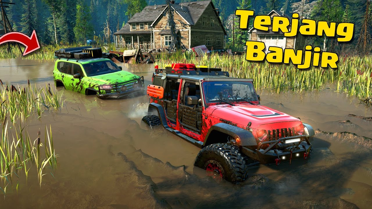 KITA OFFROAD TERJANG BANJIR  DAN ARUS DERAS DI SNOWRUNNER