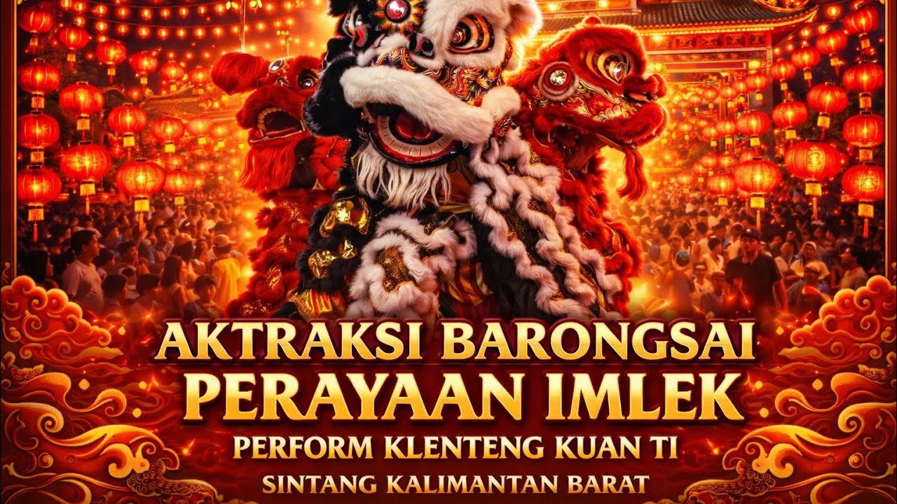 ATRAKSI BARONGSAI || PERAYAAN IMLEK || PERFORM KLENTENG KUAN TI || SINTANG KALIMANTAN BARAT