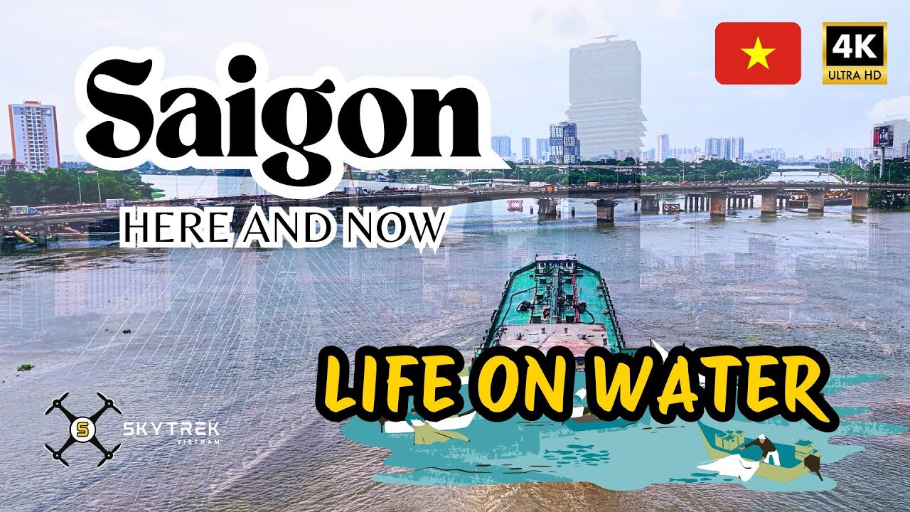 Daily Floating Life in Saigon | 4K Drone Footage Quiet Moments | Vietnam River Culture 🇻🇳