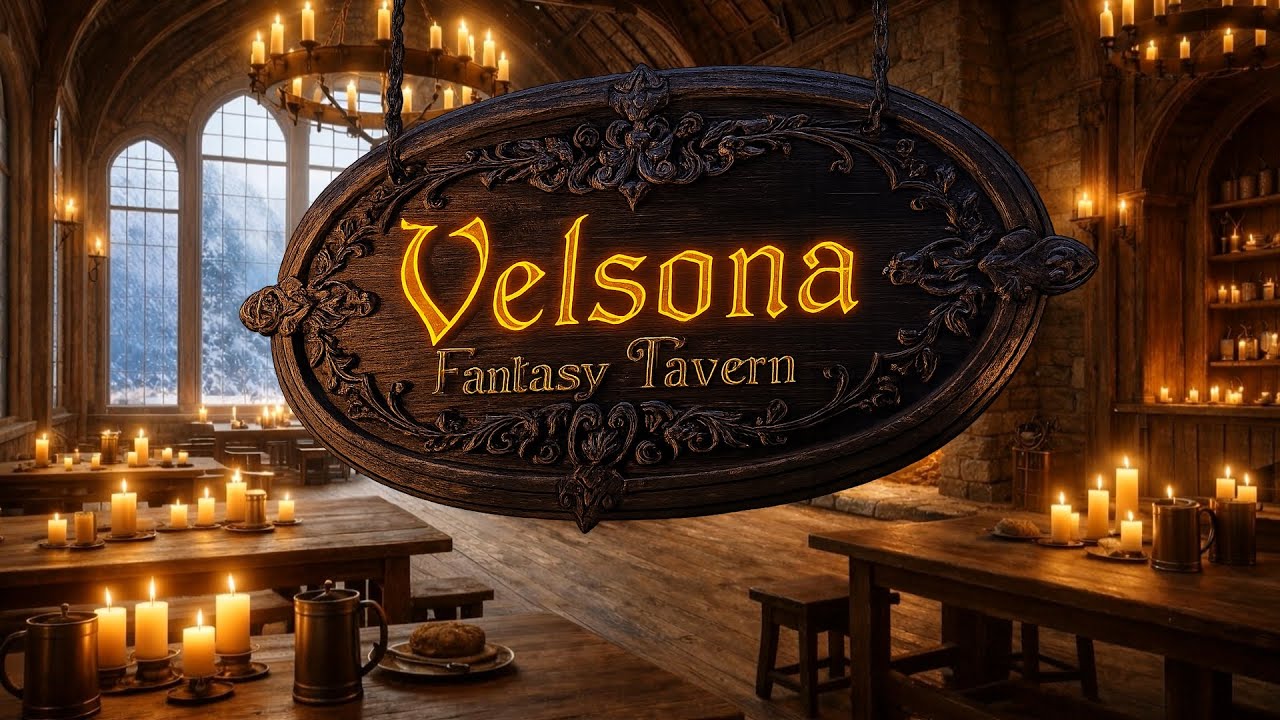 Medieval Tavern Ambience 🔥 Cozy Fireplace & Candlelight | Fantasy Tavern Music for Relaxing