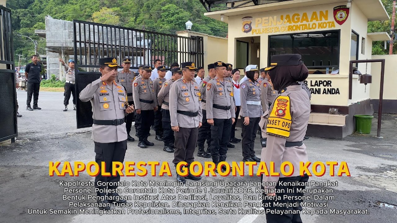 Kapolresta Gorontalo Kota Pimpin Upacara Laporan Kenaikan Pangkat Periode 1 Januari 2026