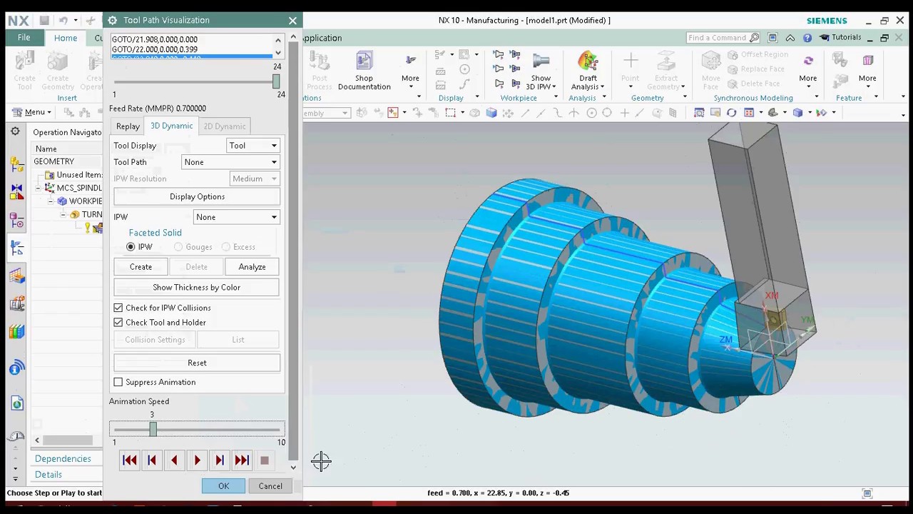 Siemens NX 10 Taper+Step turning Tutorial