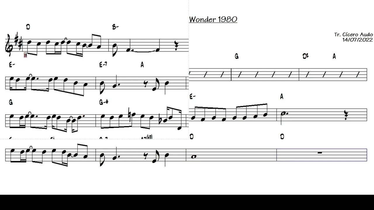 Lately - Stevie Wonder 1980 (Tenor Sax Bb) [Sheet music]