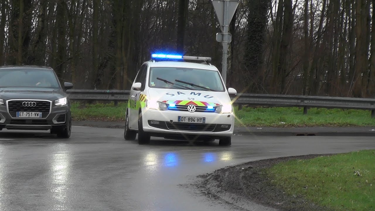 SAMU SMUR 4, ASSU 59, SDIS Ambulances & Police en urgence à Lille.